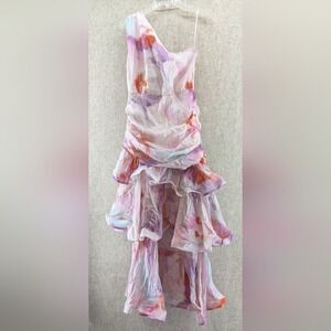 Gingham & Heels ZabaOne Shoulder Maxi Dress Pink Haze, NWT, AU Size 8, US Size 4